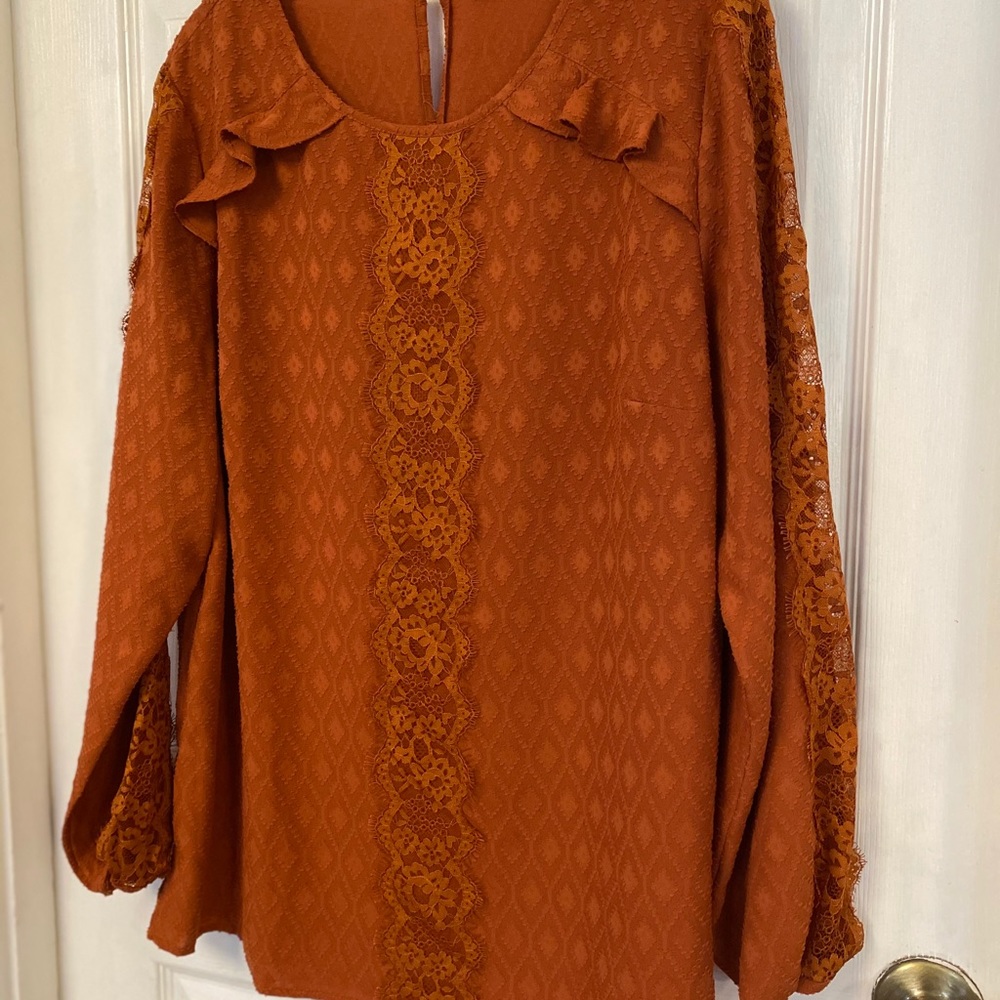 Isaac Mizrahi Live! Burnt Orange Blouse
